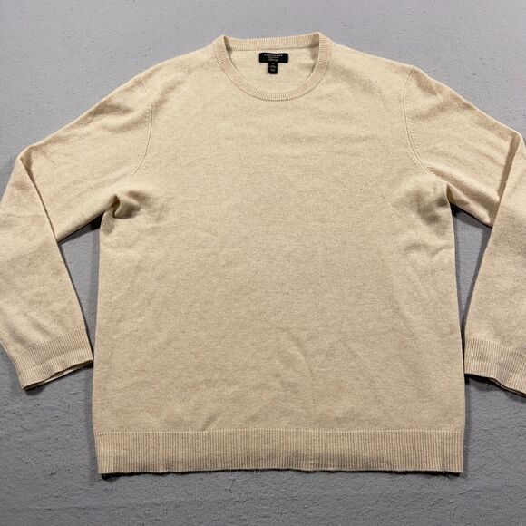 Club Room Luxury Cashmere Sweater Mens XL Beige Preppy Casual Office Work - Picture 2 of 9